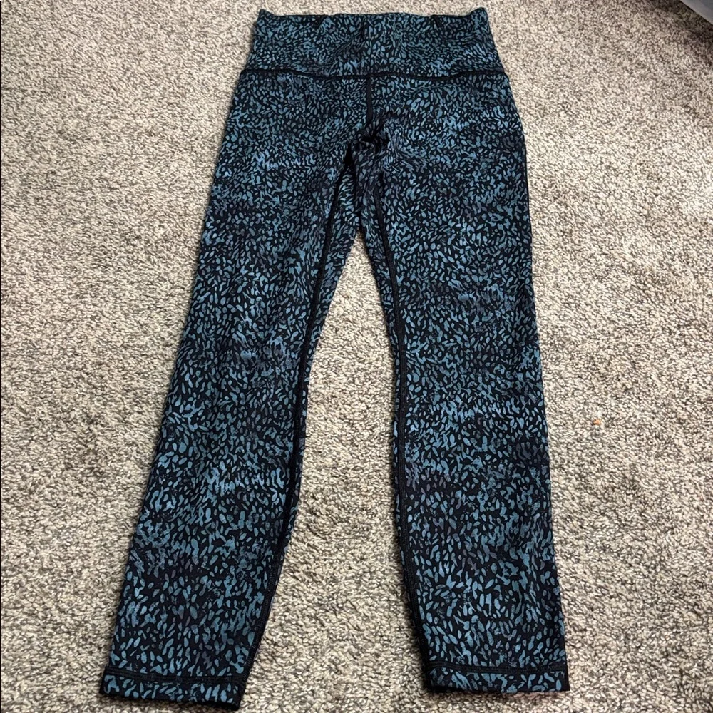 lululemon athletica Teal & Black Patterned High-Rise Leggings
